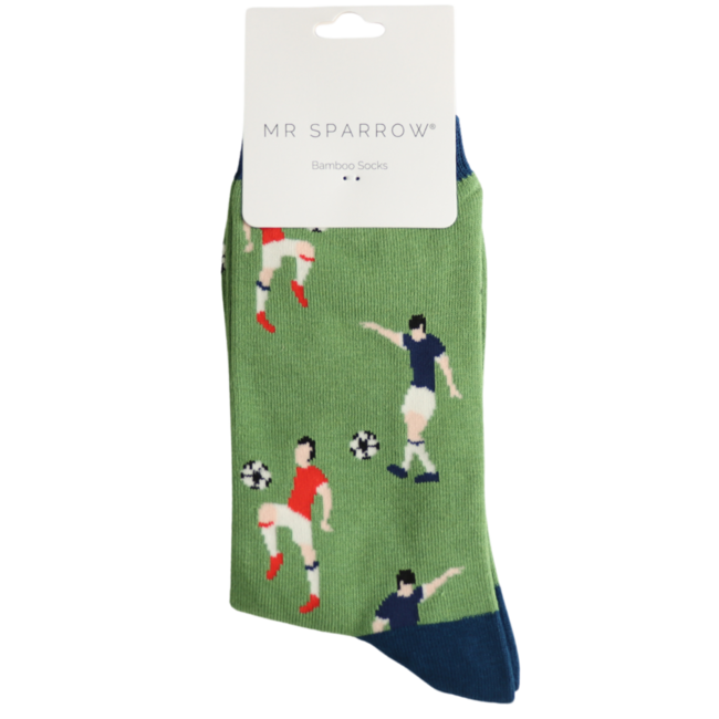 Mens Socks Bamboo Footballers green