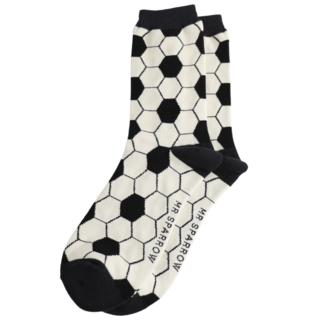 Miss Sparrow Mens Socks Bamboo Football Pattern white