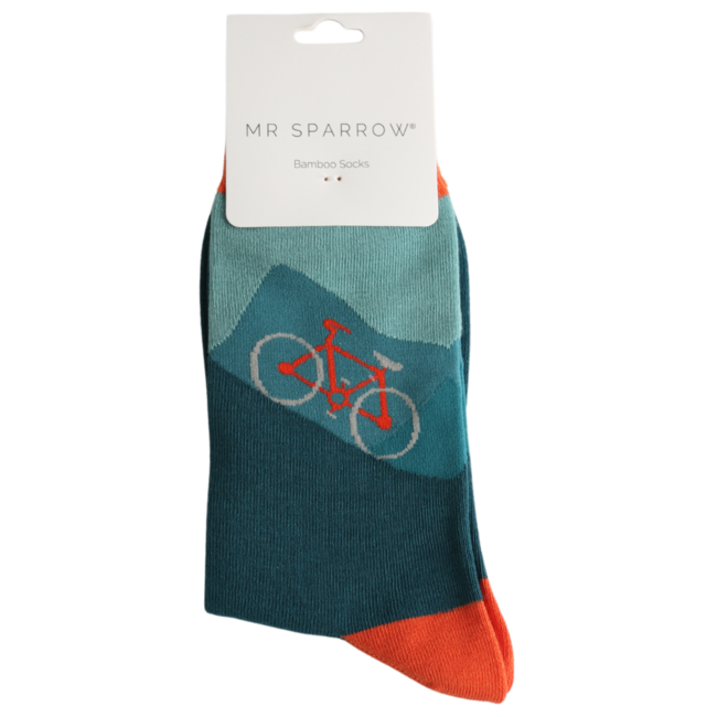 Mens Socks Bamboo Hill Climb teal