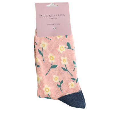 Miss Sparrow Socken Bamboo Petite Flowers dusky pink