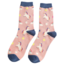 Miss Sparrow Socks Bamboo Unicorns dusky pink