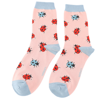 Miss Sparrow Socks Bamboo Ladybug pale pink