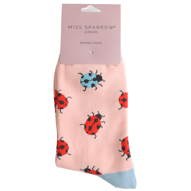 Socken Bamboo Ladybug pale pink