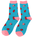 Miss Sparrow Socken Bamboo Ladybug teal