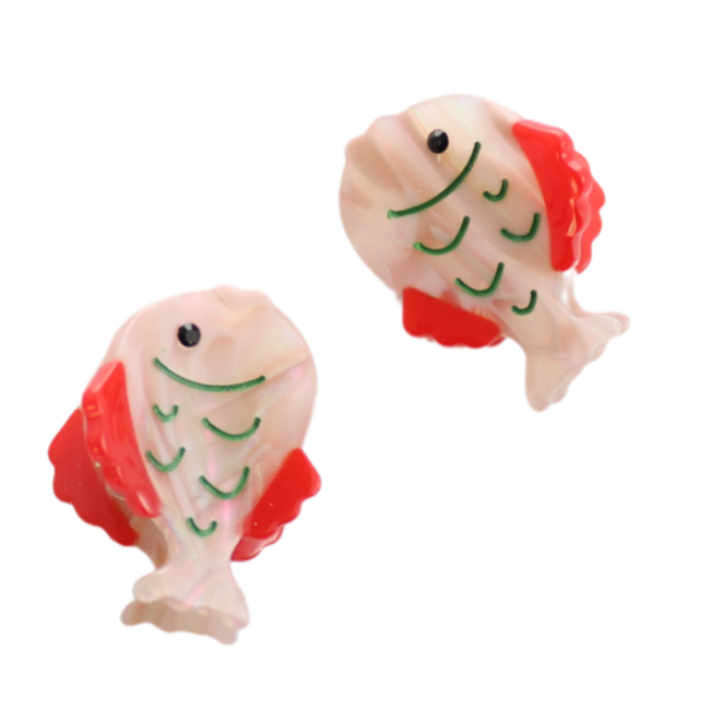 Haarklammer Fish red Set of 2