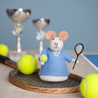 Sjaal met Verhaal Filz Dekoration Muis Tennismuis