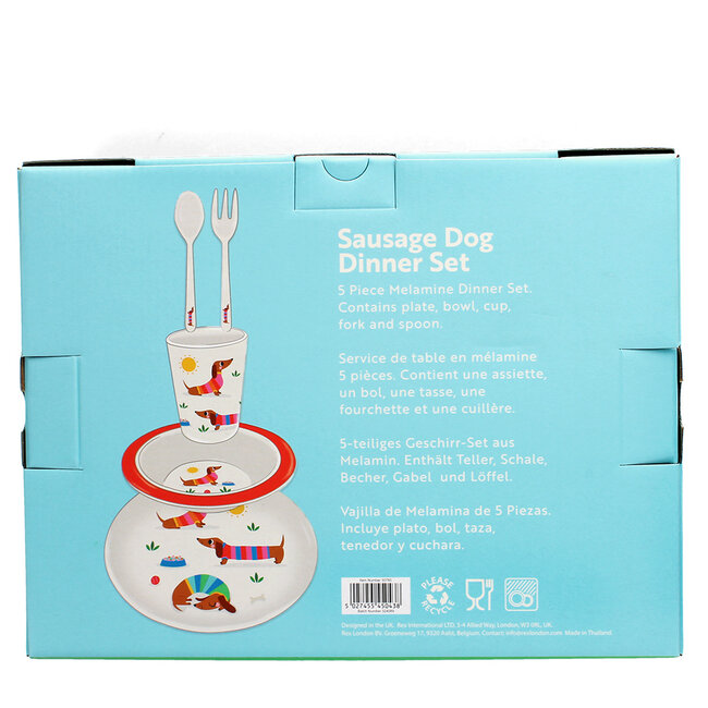 Kinder-Geschirr-Set Sunny Sausage Dog (5-teilig)