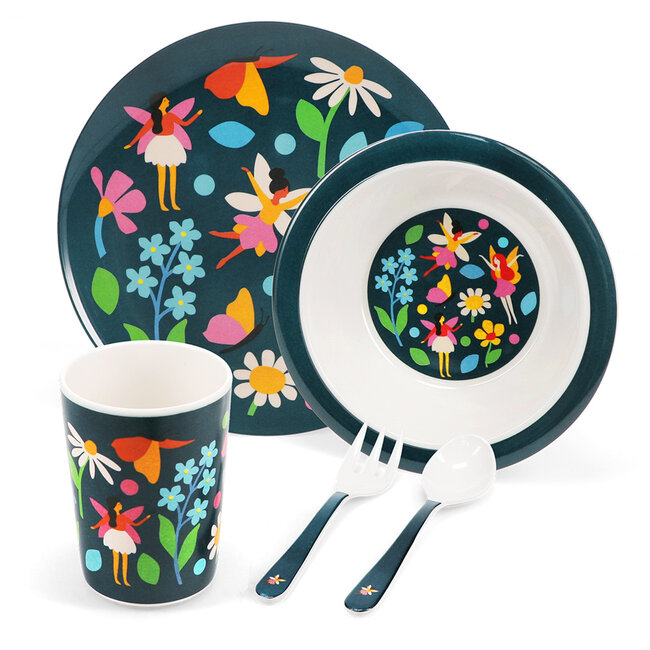 Children's Melamine Dinner Set Fairies in the Garden (5 pieces)