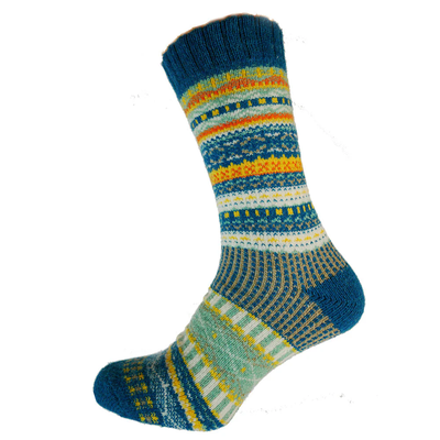 Gemjar Socks Men Wollmix Nordic green/teal/yellow