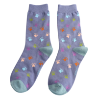 Miss Sparrow Socken Bamboo Paw Print denim