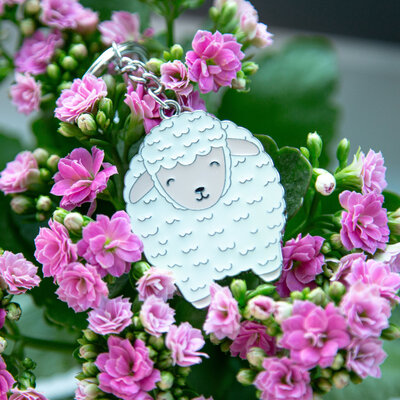 Sass & Belle Keyring Enamel Sheep