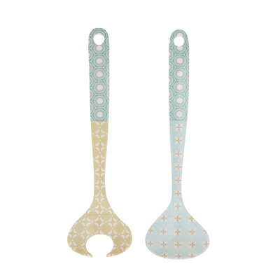 Overbeck and Friends Melamine salad servers Sunday Rose