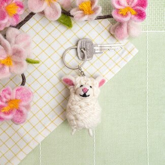 Sjaal met Verhaal Felt Key Ring Schaapje