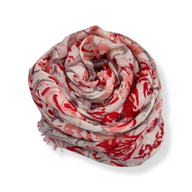 Scarve Golden Hibiscus red