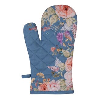 Clayre & Eef Oven mitt Flowers blue
