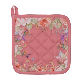 Clayre & Eef Topflappen Flowers pink