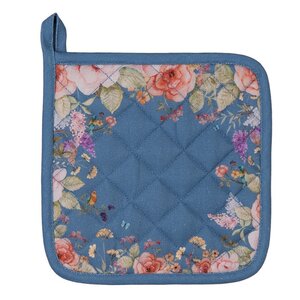 Clayre & Eef Potholder Flowers blue