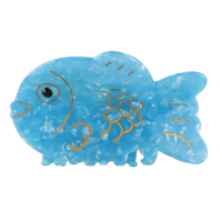Red Cuckoo Hair Claw Clip Fish blue