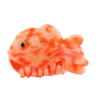 Red Cuckoo Hair Claw Clip Fish red