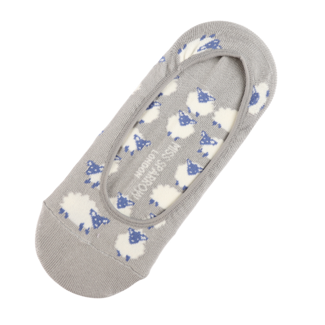 Invisible Footsie Bamboo Happy Sheep grey