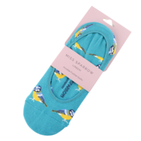 Miss Sparrow Invisible Footsie Bamboo Bluetits teal