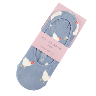 Miss Sparrow Invisible Footsie Bamboo Hens denim
