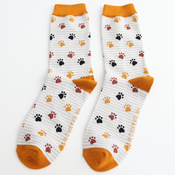 Miss Sparrow Männer-Socken Bamboo Paws & Stripes silver