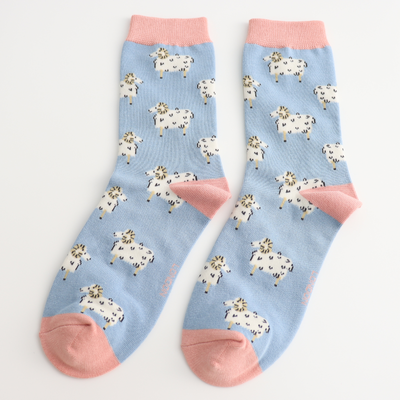 Miss Sparrow Socks Bamboo Rams powder blue
