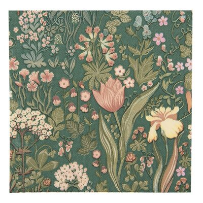 Clayre & Eef Papierservietten Flowers green pink