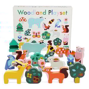Rex London Wooden animal playset  Woodland
