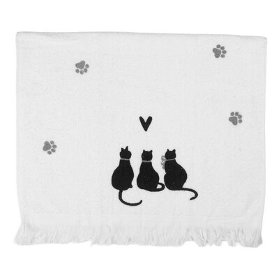 Clayre & Eef Guest towel Cats black/white