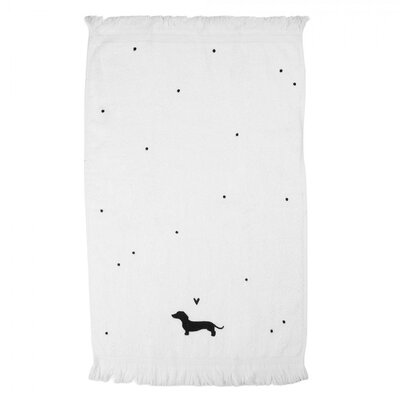 Clayre & Eef Gästetuch Sausage Dog black/white