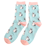 Miss Sparrow Socks Bamboo Racoons duck egg