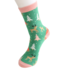 Miss Sparrow Socks Bamboo Festive Foxes green