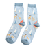 Miss Sparrow Socken Bamboo Festive Foxes light blue