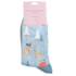 Miss Sparrow Socks Bamboo Festive Foxes light blue