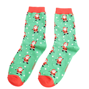 Miss Sparrow Socks Bamboo Jolly Santa green