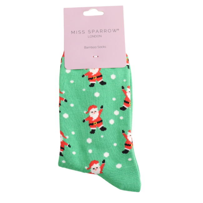 Socks Bamboo Jolly Santa green