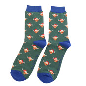 Miss Sparrow Mens Socks Bamboo Xmas Highland Cows green