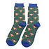 Miss Sparrow Mens Socks Bamboo Xmas Highland Cows green