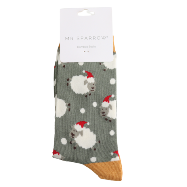Männer-Socken Bamboo Santa Sheep olive