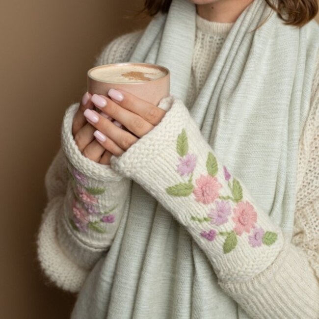 Handwarmer Flowers crème