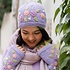 Sjaal met Verhaal Beanie Flowers lilac