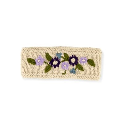 Sjaal met Verhaal Headband Flowers beige