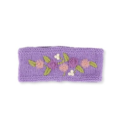 Sjaal met Verhaal Headband Flowers lilac
