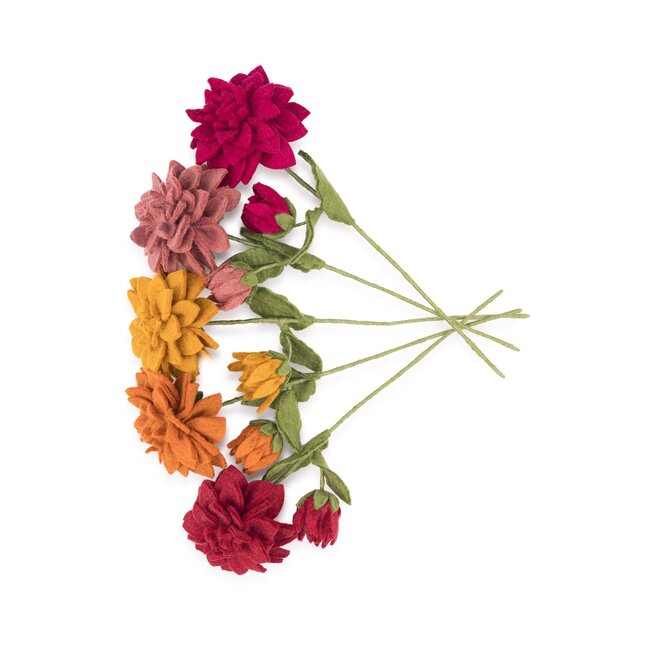 Filzblume Dahlia XL assorti