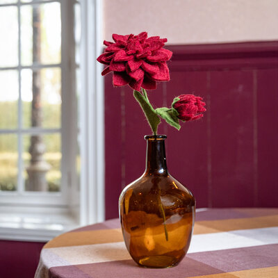 Sjaal met Verhaal Filzblume Dahlia XL wijnrood