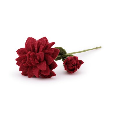 Sjaal met Verhaal Filzblume Dahlia XL wijnrood