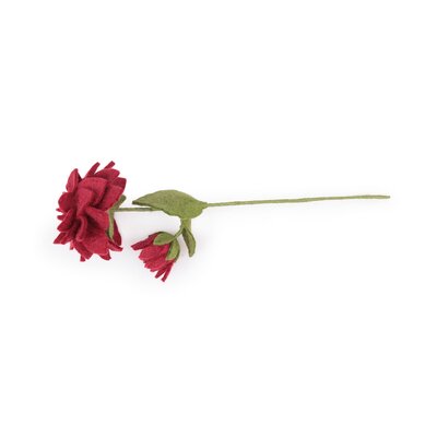 Sjaal met Verhaal Felt Flower Dahlia XL wijnrood