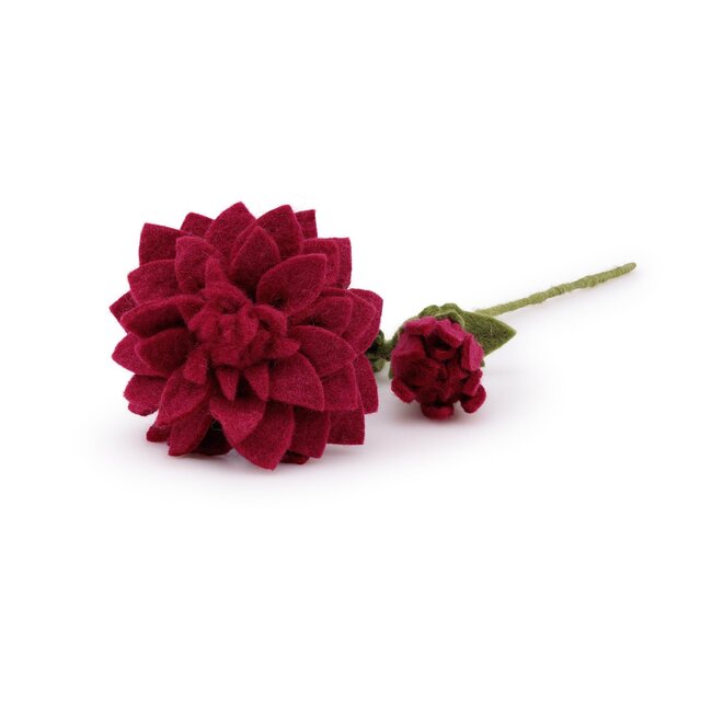 Filzblume Dahlia XL burgundy